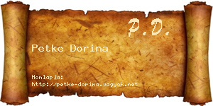 Petke Dorina névjegykártya